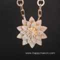 2022new arrival fashion gold plating large flower necklace